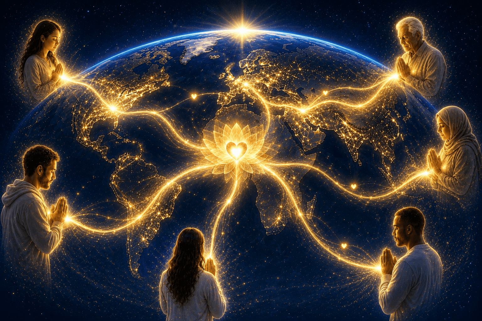 People of all traditions connected through the shared practice of chanting and prayer